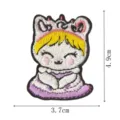 Simpatico patch ricamato di gatto cartone animato con corona per vestiti e fai da te. - DW9175-7