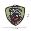 Écusson brodé pug guerrier rétro patch tactique morale pour vestes casquettes 7x6.5cm - Écusson Brodé Carlin (DW9809-5)