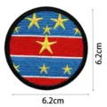 Round embroidered tactical patch featuring blue red stripes and stars badge 6.2cm size - Pentagram Stripe Style (DW9096-8)