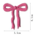 Pink bow embroidered patch cute DIY clothing accessory decorative applique badge 5.5x6.1cm - Bowknot Style(DW9067-5)