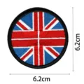 Round UK flag embroidered patch badge, 6.2cm diameter cloth applique for backpack jacket clothes. - UK Flag Style (DW9096-9)