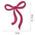 Pink embroidered bow patch, exquisite craft, clothing accessories DIY decorative applique - Bowknot Style(DW9067-7)