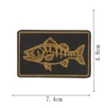 Détail écusson brodé motif poisson, badge tactique rétro pour vêtements et chapeaux style. - Écusson Brodé Arête de Poisson (DW9809-7)