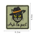 Patch brodé tactique chat vintage pour vêtements vestes sacs chapeaux écusson thermocollant - Écusson Brodé Slogan Chat Noir (DW9809-8)