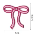 Pink bow embroidery patch for DIY hair accessories, cute garment decoration and craft supplies. - Bowknot Style(DW9067-10)