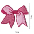 Pink bow embroidery patch DIY clothing accessory appliques, cute cloth badge for jacket. - Bowknot Style(DW9067-16)