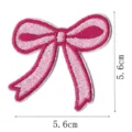Pink bow embroidery patch detail shot, delicate stitching texture, DIY accessories close up. - Bowknot Style(DW9067-17)