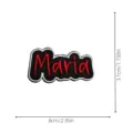 Personalisierter roter schwarzer Maria Stickaufnäher zum Aufbügeln für Jacke Mütze Kleidung. - DW9038-2