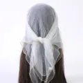 Sprankelende strass mesh hoofddoek voor dames, elegante witte doorschijnende mode sjaal. - Wit