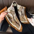 Franse retro paisley print zijden vierkante sjaal 70cm elegante dames halsdoek voor shirt styling - RY-03