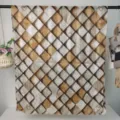Damen Polyester geometrischer langer Schal Tuch mit stilvollem Holzmaserung Karomuster. - RY-07