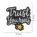 Inspirational English slogan Trust Yourself embroidered patch, black and white DIY clothing badge. - Trust Yourself(DW9200-2)