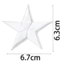 Patch brodé étoile blanche thermocollant écussons pour vêtements chapeaux et vestes. - Broderie Pentagramme (9071-3)