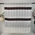 Damen langer Polyester Schal mit geometrischem Mosaik- und Streifenmuster, modisches Tuch. - RY-27