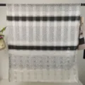 Damen Polyester langer Schal, geometrisches Karomuster, schwarz-weißer Mode-Wickelschal. - RY-37