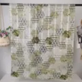 Damen grüne geometrische Druck langer Schal leichten Polyester Mode Tuch Fransen - RY-45