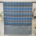 Damen blaue geometrische gedruckte lange Schal Polyester Mode Schal Alltag Zubehör - RY-51