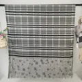 Damen grau schwarz geometrisch Druck langer Schal leicht Polyester Mode Tuch - RY-57