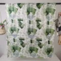 Damen langer bedruckter Schal Polyester geometrisches Muster grüne Mode 185x80 cm - RY-78