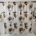 Damen Polyester langer Schal mit geometrischem Block Muster bedruckter Schal 185x80cm - RY-83