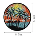 Parche bordado atardecer tropical palmera accesorio de ropa insignia decorativa 8.7cm - Paisaje Tropical (DW9047-1)