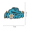 Joli patch brodé chapeau de cowboy avec fleur de marguerite et texte HOWDY vêtements. - Chapeau de Cowboy Bleu(DW9811-29)
