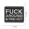 Tactile embroidered patch with bold slogan text, durable fabric badge for apparel backpacks. - White Bold Slogan Patch