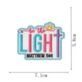 Embroidered patch featuring be the light bible verse design, ideal for jackets and bags. - Scripture Cross Style (DW9156-8)