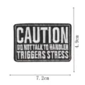 Tactical embroidered patch with caution text, black and white DIY clothing accessory badge. - CAUTION Warning Slogan Patch