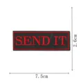 Embroidered patch with red text SEND IT on black background, clothing DIY accessory 7.5cm - SEND IT Slogan Patch