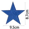 Blue pentagram star embroidered patch detail, 8.7x9.5cm size for clothing repair. - Large Pentagram (DW9074-1)