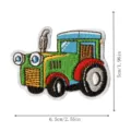 Cute cartoon green tractor embroidered patch, DIY iron-on clothing accessory 6.5x5cm - Tractor (DW8808)