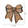 Brown football bow embroidery patch decorative iron-on clothing accessories 6.7x7cm - Rugby Bowtie