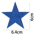 Blue embroidered star patch detail view, perfect for clothing repair, DIY decoration, and jackets. - Medium Pentagram (DW9074-2)