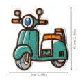 Embroidered scooter patch apparel DIY decorative clothing badge iron on applique accessory. - Motorcycle (DW8809)