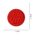 Detailed close-up of a small round red embroidered patch with clean stitched border trim. - Round Embroidered Patch (DW9105-3) / Red