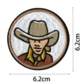 Embroidered cowboy patch badge, high quality round patch for clothing decoration and DIY crafts. - Western Cowboy(DW9095-2)