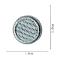 Round embroidered patch with dot border, diameter 1.6cm clothing accessory badge for DIY. - Round Embroidered Patch (DW9105-4) / Grey White