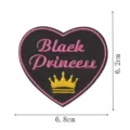 Black Princess Heart Embroidered Patch Cute Crown Applique For Clothes Decoration - Black Princess Heart Style (DW9810-50)