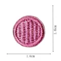 Pink round embroidered patch badge appliques with fine stitching for DIY clothes repair. - Round Embroidered Patch (DW9105-5) / Pink