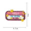 Detailed view of a cute decorative embroidery patch featuring English text and vibrant colors. - Pink Border Slogan (DW9802-2)