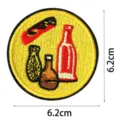 Embroidered hunter badge patch iron on clothing accessory decorative round patch 6.2cm - Wings and Bottle(DW9095-3)