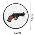 High quality round embroidered pistol patch, durable sewing badge for clothing and bags. - Pistol Pattern(DW9095-4)