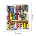 Embroidered patch with humorous English text and skeleton hand design for jacket decoration. - Skull Gesture Slogan (DW9802-4)