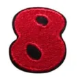 Red number 8 embroidered patch DIY clothing accessory iron on patch for hat bag appliques - Number 8