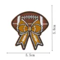 Toppa ricamata con fiocco da football per decorazione di vestiti e borse applicazione. - Fiocco Scamosciato