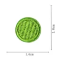 Round green embroidered patch with scalloped edge, 1.6cm small badge for clothing decor. - Round Embroidered Patch (DW9105-11) / Green and Yellow