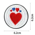 Round embroidered heart patch, colorful hearts fabric badge for clothing decoration and repair. - Red Hearts(DW9095-8)
