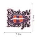 Embroidered lips patch for clothing decor, cute pink fabric badge DIY accessory 7.2x6.4cm. - Lip Style (DW9810-44)