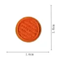 Orange round embroidered patch detail shot, 1.6cm mini cloth badge sticker for clothing. - Round Embroidered Patch (DW9105-13) / Orange